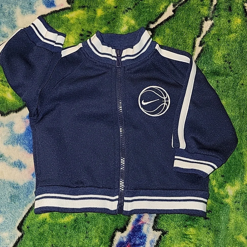 Nike Varsity Zip Up Sweatshirt Navy Blue White Baby 0/3 Months Y2k